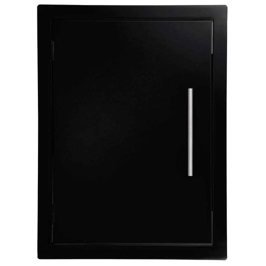 Sunstone black series vertical door black cabinet with sleek minimalist design and vertical silver handle model DV1724-BK