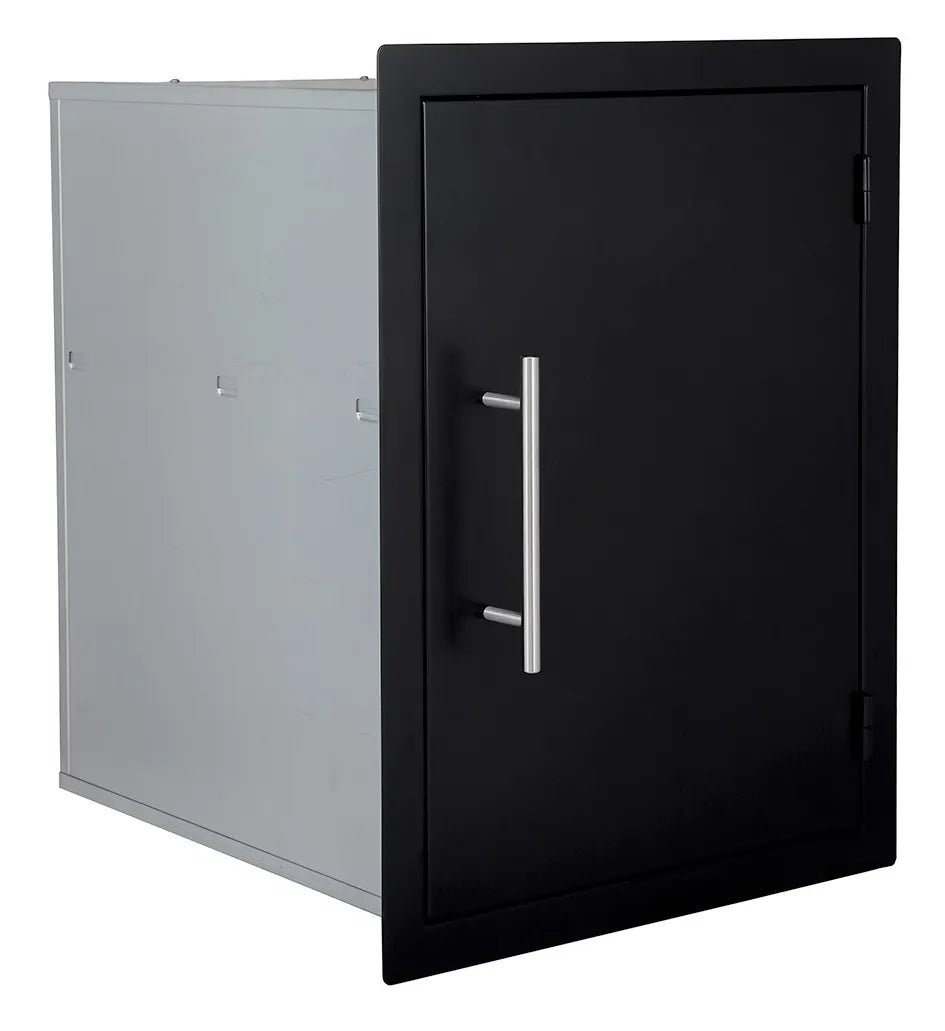 Sunstone black series vertical dry storage cabinet dsv1724-bk featuring a black steel body and polished silver handle