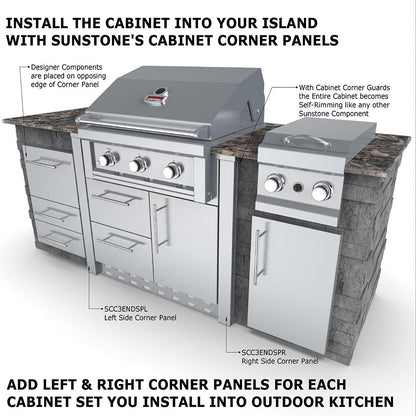 Sunstone Cabinet for 3 Burner Gas Grill | SAC34GLPCD - Outdoor Kitchens - SAC34GLPCD - GardenHearth