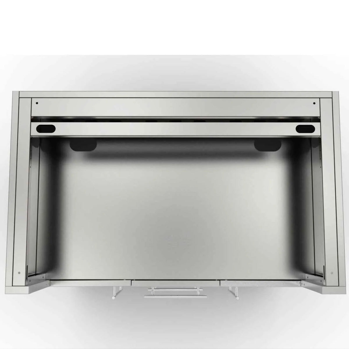 Stainless steel sunstone cabinet for 5b gas grills with sleek modern design and horizontal handle at the bottom