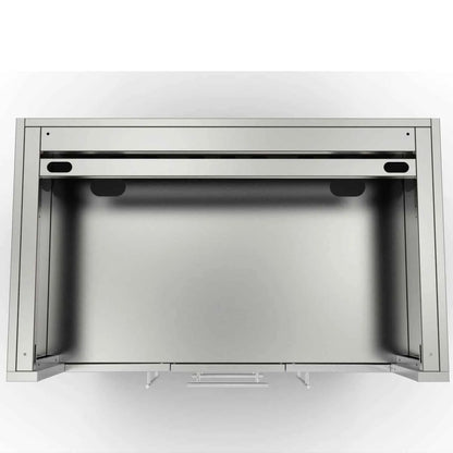 Stainless steel sunstone cabinet for 5b gas grills with sleek modern design and horizontal handle at the bottom