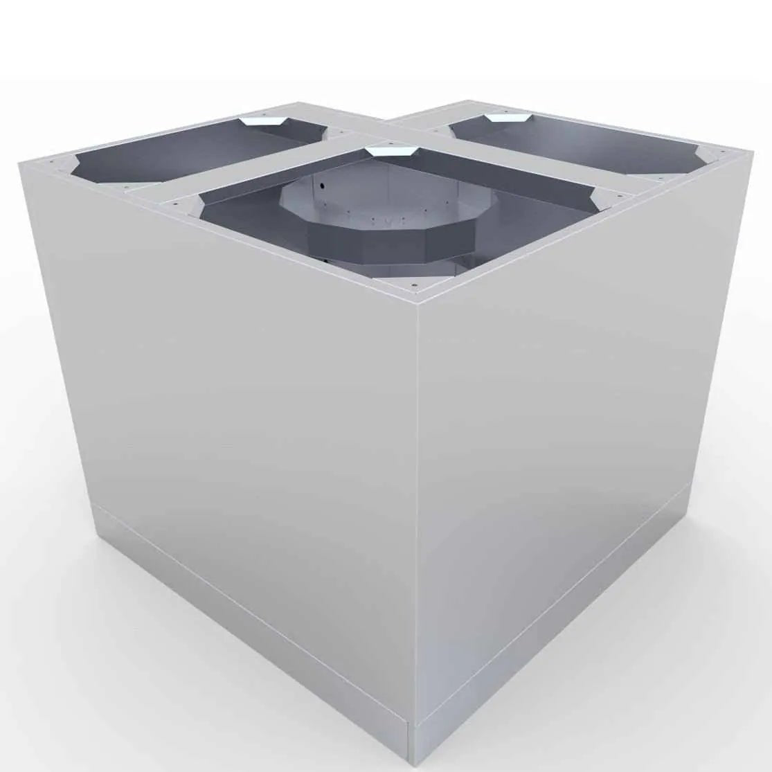 Sunstone cabinet for corners SBC12SLS in silver metallic with sleek modern design and three integrated compartments
