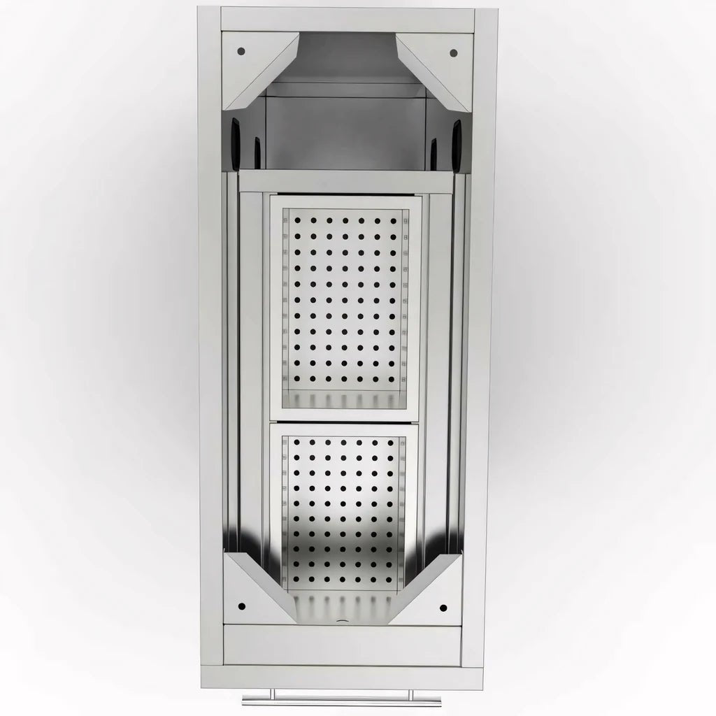 Sunstone cabinet stainless steel vertical spice storage unit with two perforated shelves and modern design