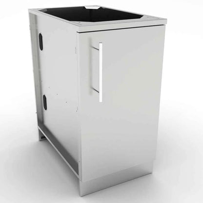 Sunstone stainless steel outdoor grill cabinet storage with shelves featuring a sleek modern design and black interior