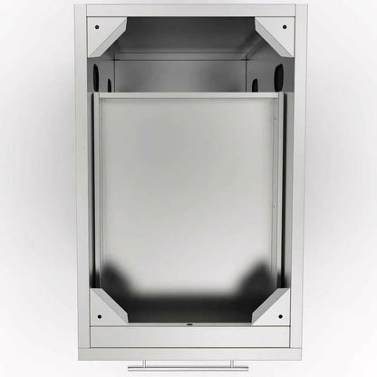 Sunstone cabinet with 3 silver stainless steel drawers featuring sleek minimalist design and horizontal handles