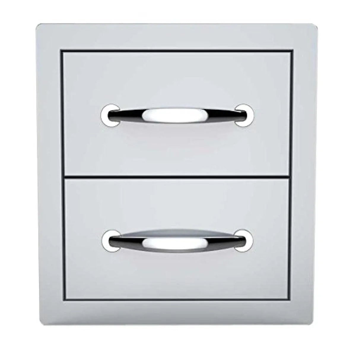 Silver Sunstone double drawer unit B-DD12 with sleek modern handles and minimalist design for stylish storage