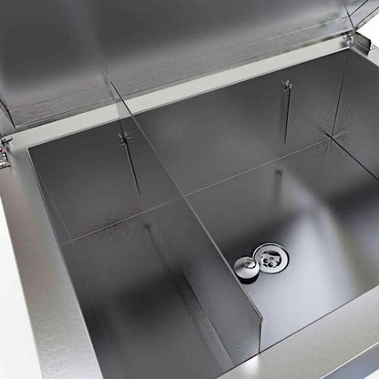 Sunstone drop in ice chest stainless steel double-basin sink with sleek reflective surface and modern design