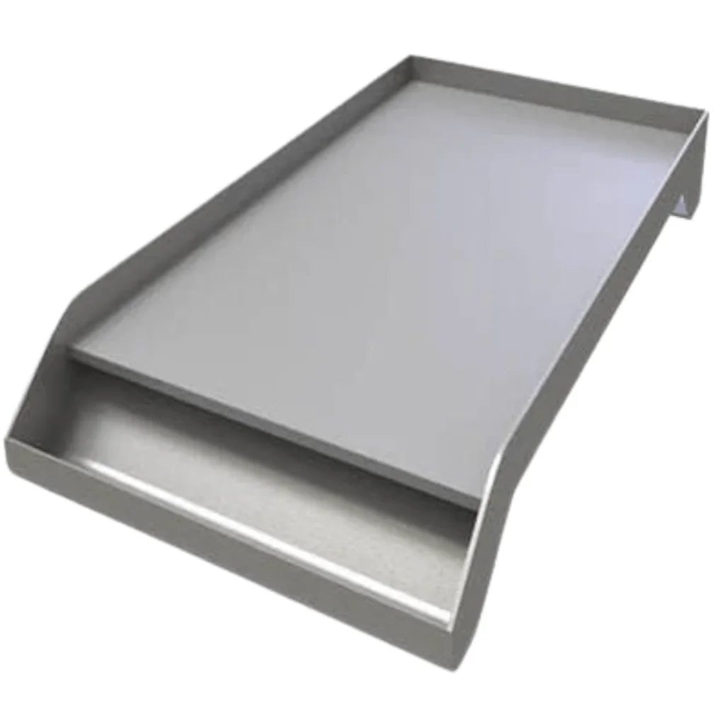 Sunstone ruby rectangular stainless steel griddle with raised edge and powder coated finish with integrated drip tray