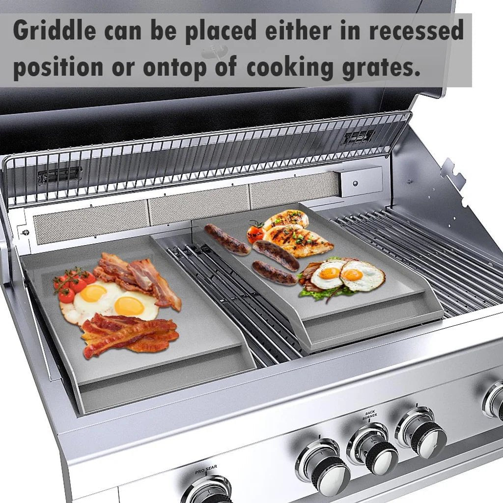 Sunstone ruby solid steel powder coated ruby griddle with stainless steel smooth flat surface and raised edges for cooking