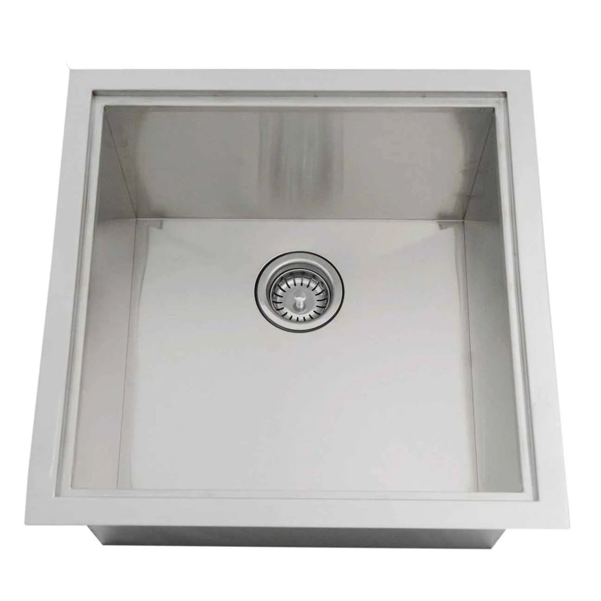 Sunstone sink with cover B-SK20 square stainless steel kitchen sink with sleek modern design and central drain