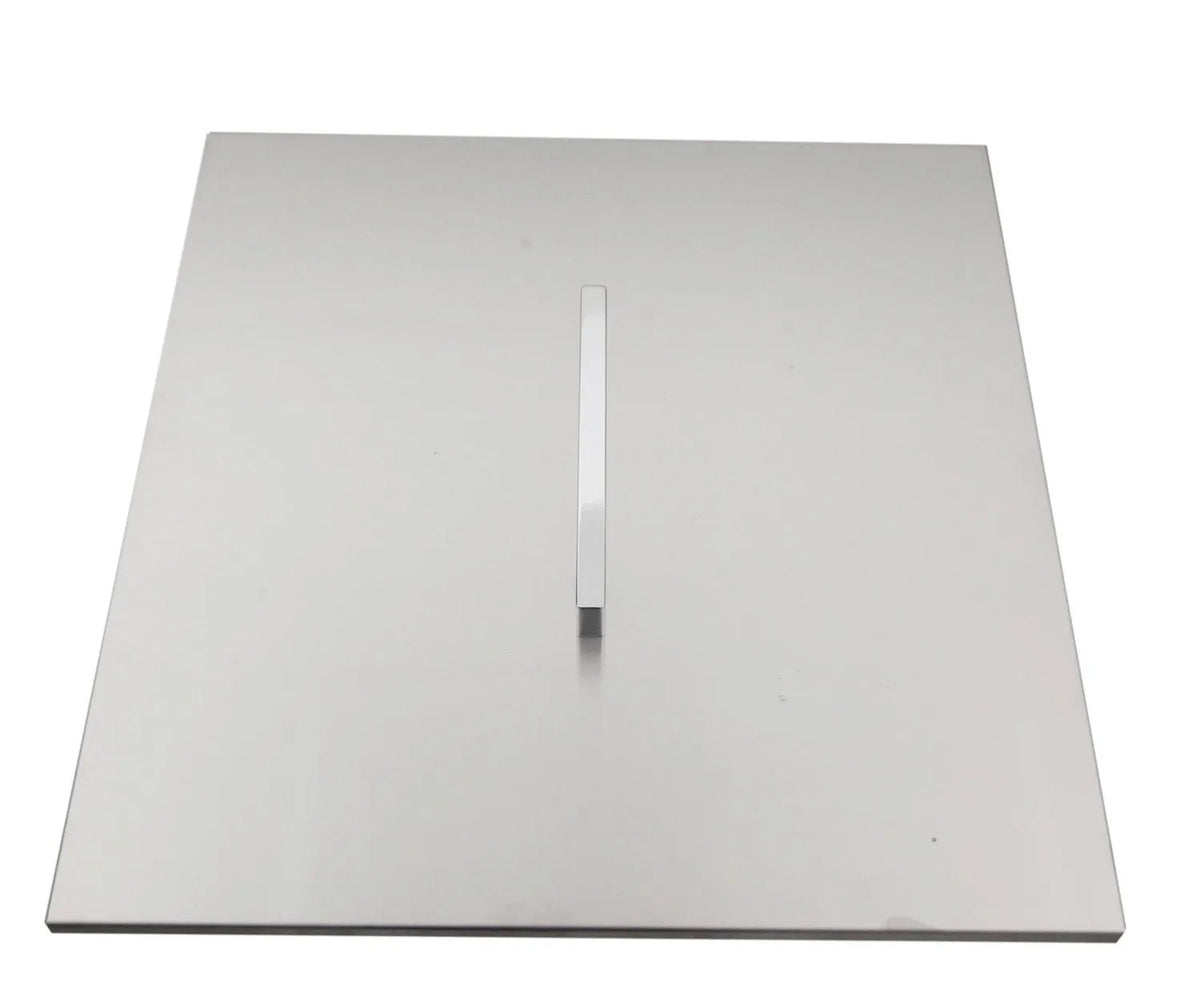 Silver metallic lid with central vertical handle for sunstone sink with cover b-sk20
