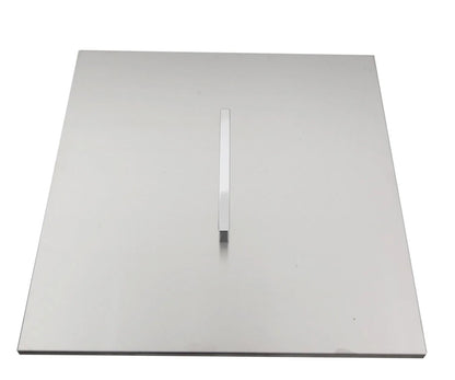 Silver metallic lid with central vertical handle for sunstone sink with cover b-sk20