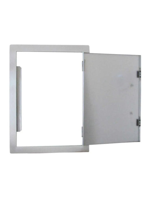 Silver metallic rectangular access panel with hinged vertical door handle sunstone vertical door big dv1724