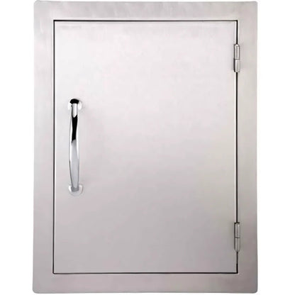 Sunstone vertical door big stainless steel cabinet door with sleek brushed finish and polished chrome handle