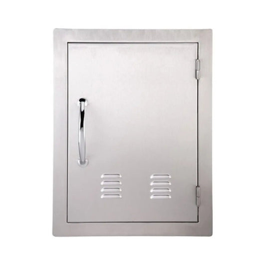 Stainless steel sunstone vertical door ventilated right opening with brushed finish and two horizontal ventilation slits