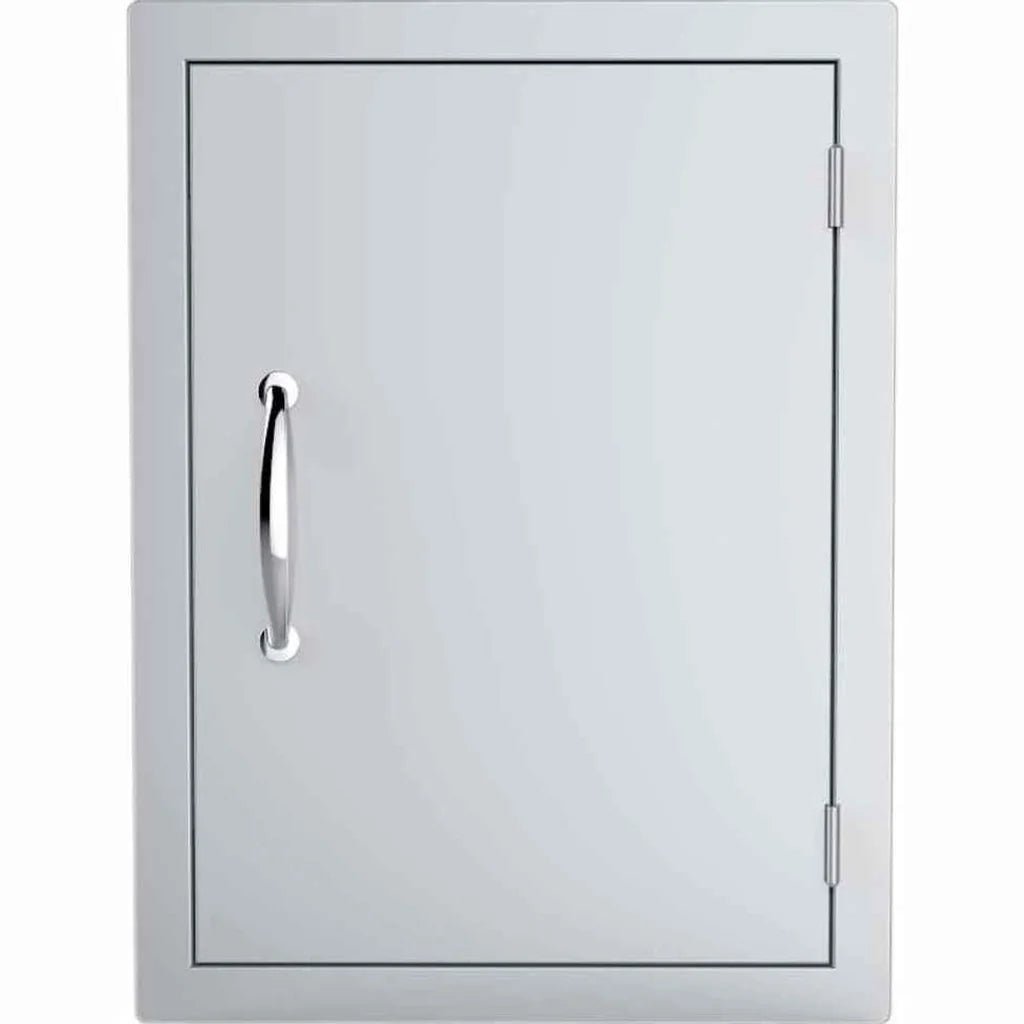 Sunstone vertical dry storage cabinet with silver frame door and polished chrome handle for sleek modern design