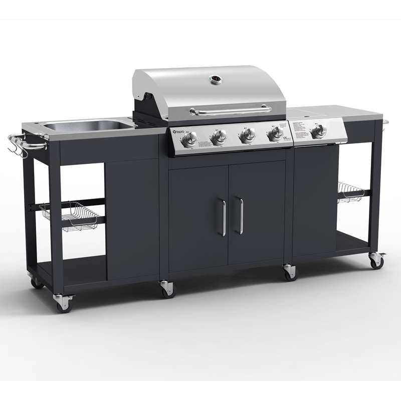 Tepro Petersburg Outdoor Kitchen with 4 Burner Gas Grill, Side Burner & Sink | 3193UK - BBQs & Grills - 3193UK - GardenHearth