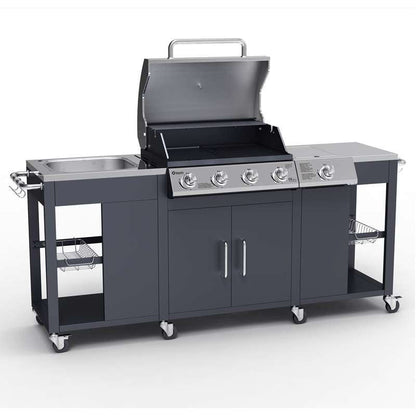 Tepro Petersburg Outdoor Kitchen with 4 Burner Gas Grill, Side Burner & Sink | 3193UK - BBQs & Grills - 3193UK - GardenHearth