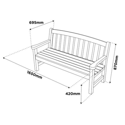 Woodshaw Appleton 3 Seater Bench 610008 - Garden Furniture - 610008 - GardenHearth