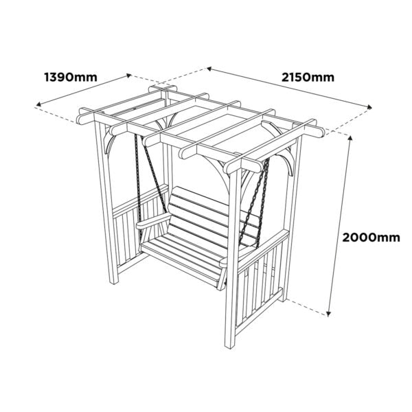 Woodshaw Appleton Swing Arbour 620003 - Garden Furniture - 620003 - GardenHearth