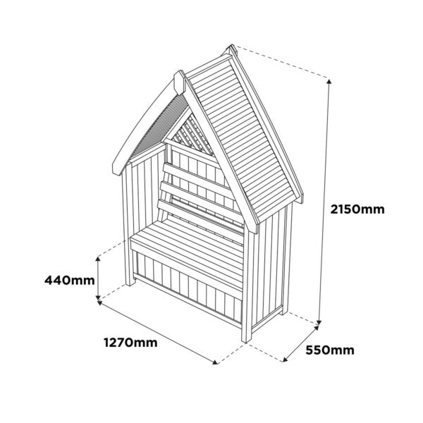 Woodshaw Carsington Storage Arbour 630006 - Arbours - 630006 - GardenHearth