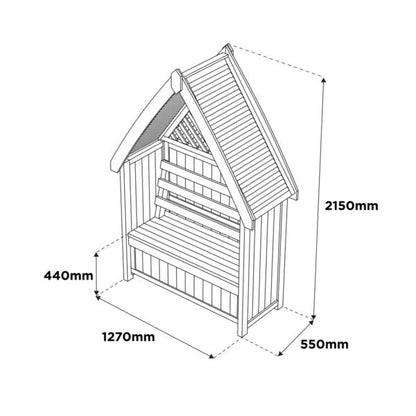 Woodshaw Carsington Storage Arbour 630006 - Arbours - 630006 - GardenHearth