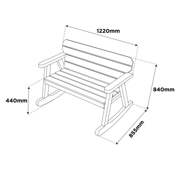 Woodshaw Hampton 2 Seater Rocker 610004 - Garden Furniture - 610004 - GardenHearth