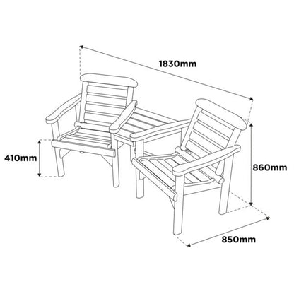 Woodshaw Thornton Rustic Alcove Seat 610011 - Garden Furniture - 610011 - GardenHearth