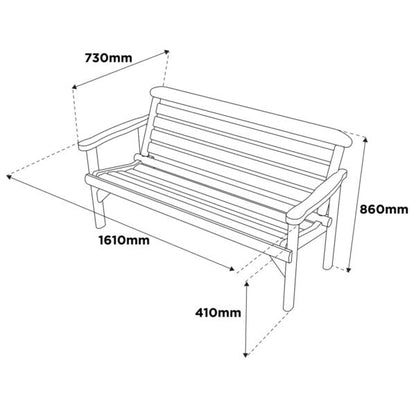 Woodshaw Thornton Rustic Bench Seat 5ft 610010 - Garden Furniture - 610010 - GardenHearth