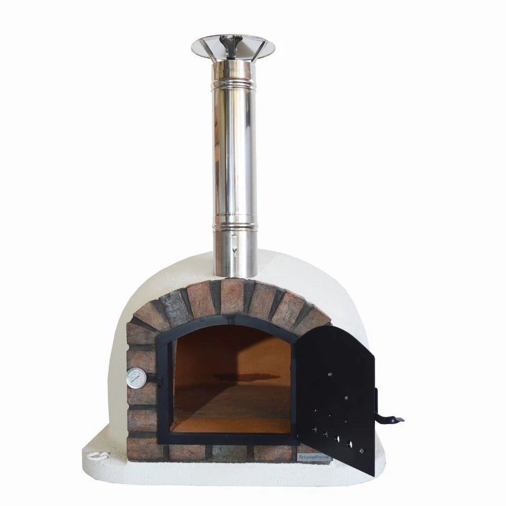 Xclusive Decor Premier Wood Fired Pizza Oven with Stand and Side Table | PO86100B06ST - Pizza Ovens