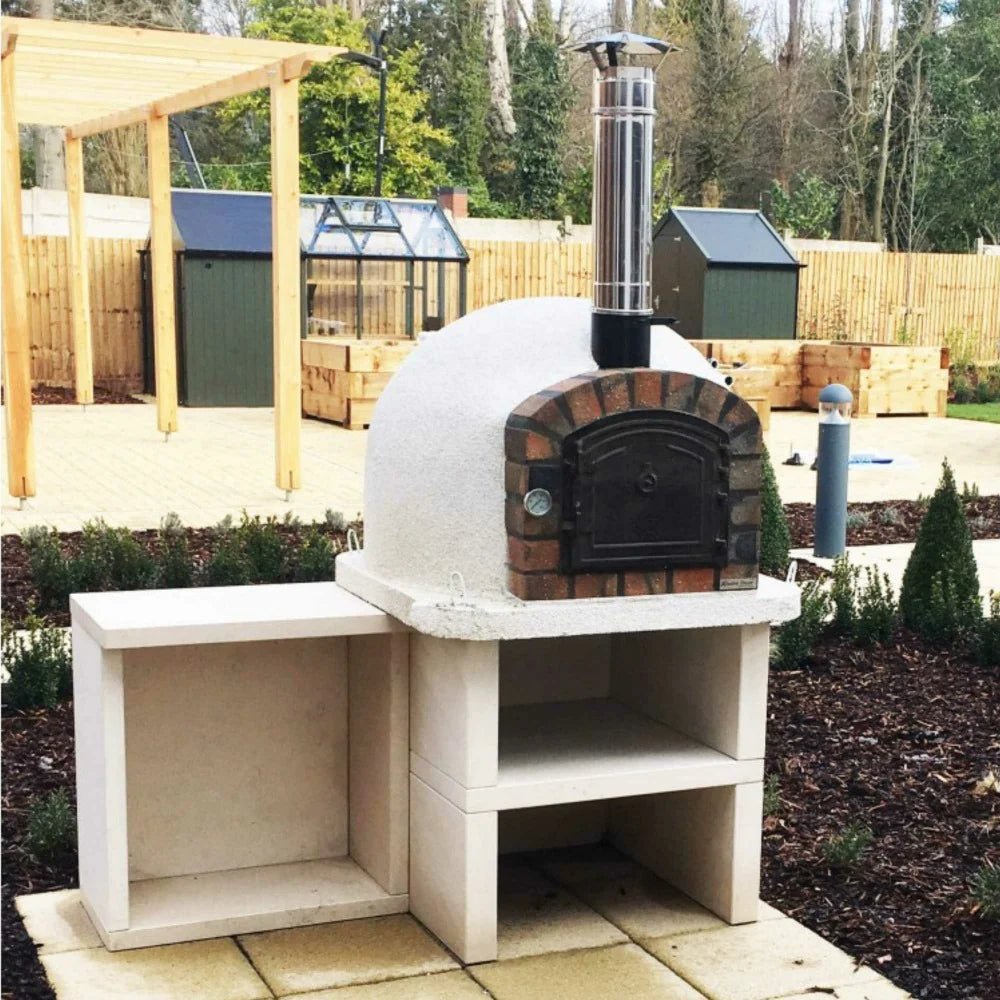 Xclusive Decor Premier Wood Fired Pizza Oven with Stand and Side Table | PO86100B06ST - Pizza Ovens